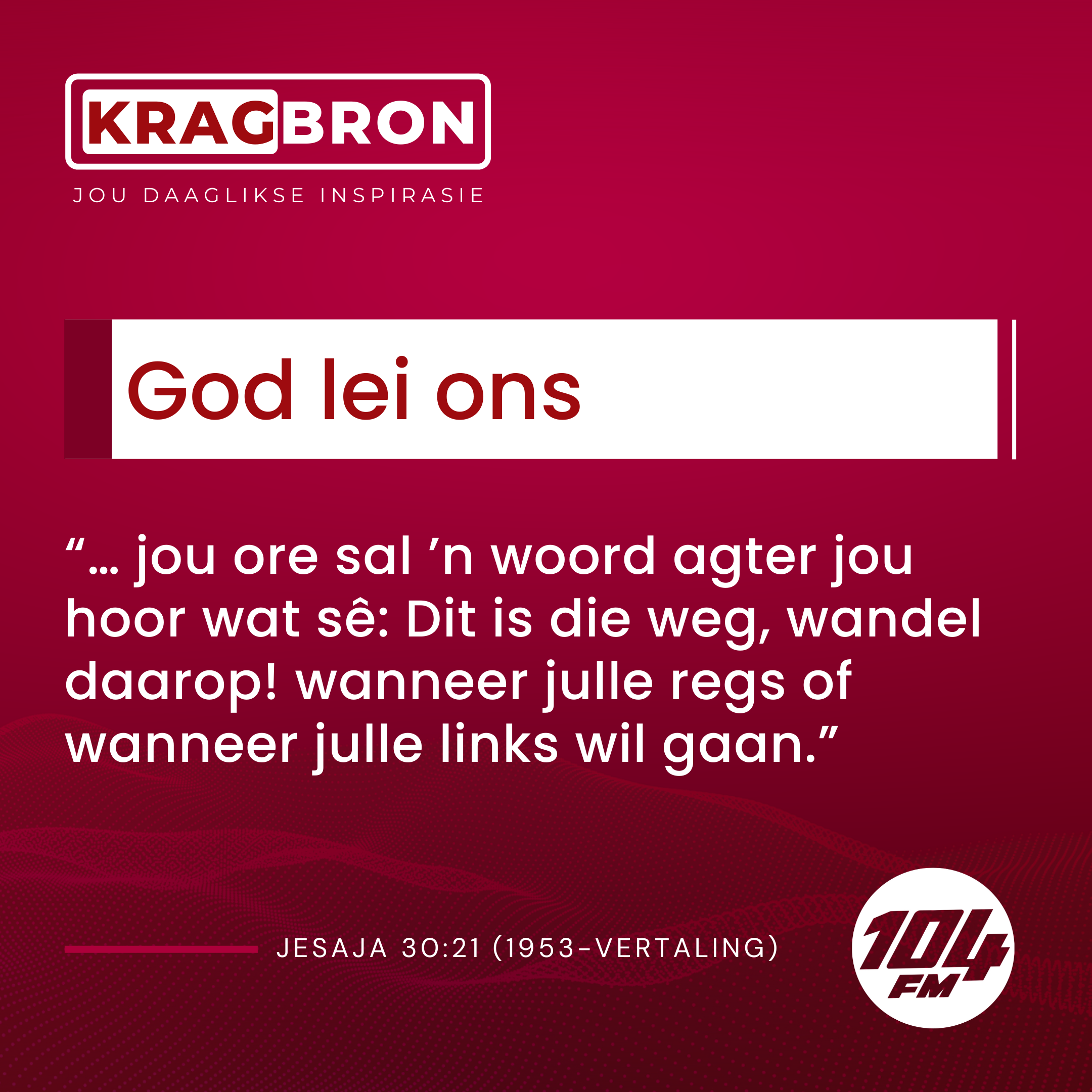 God lei ons I Jesaja 30:21